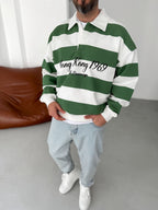 Striped Hong Kong Embroidered Sweatshirt