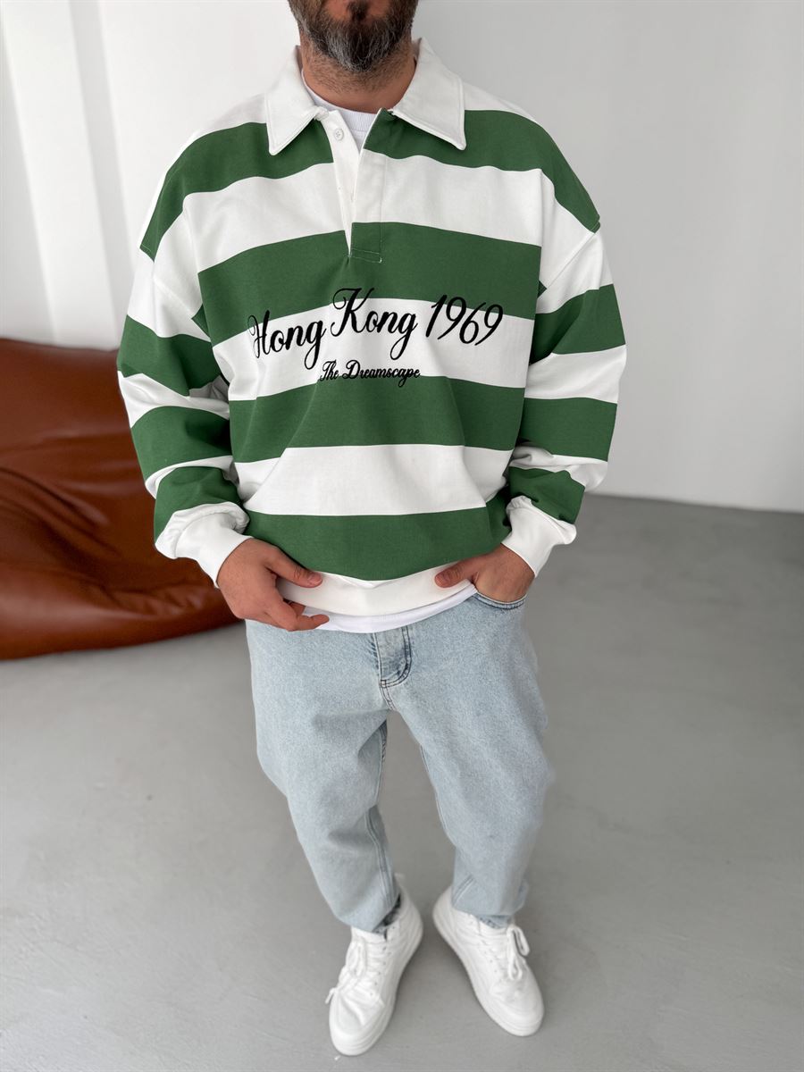 Striped Hong Kong Embroidered Sweatshirt