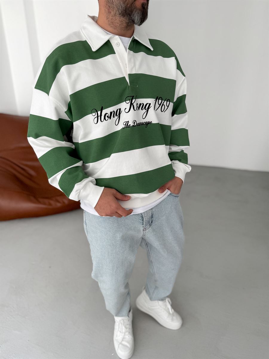 Striped Hong Kong Embroidered Sweatshirt