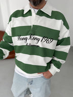 Striped Hong Kong Embroidered Sweatshirt