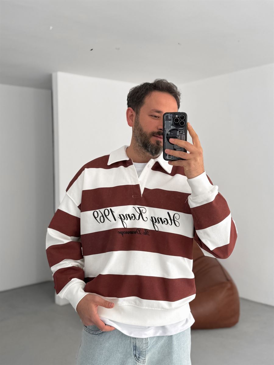 Striped Hong Kong Embroidered Sweatshirt