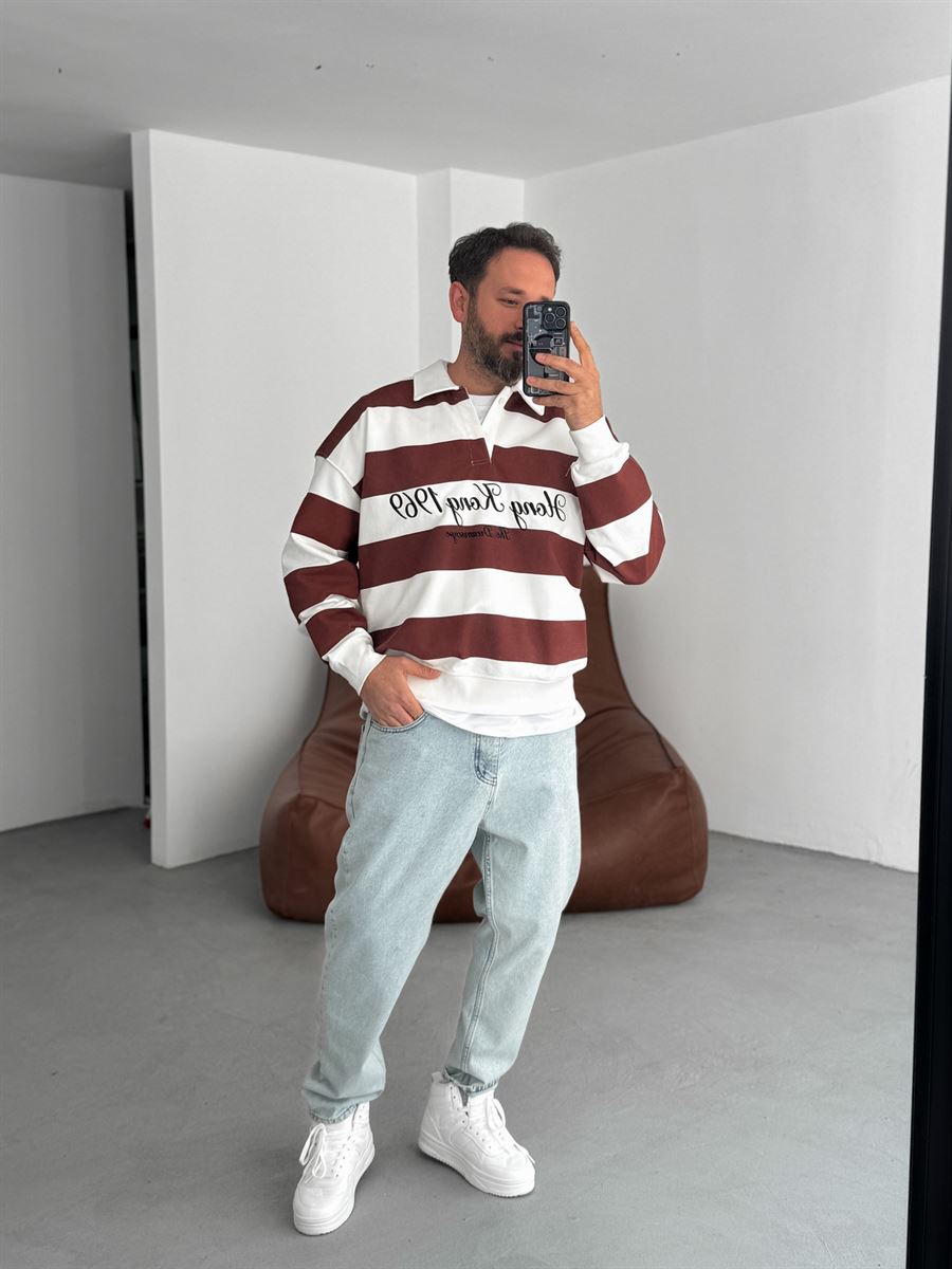 Striped Hong Kong Embroidered Sweatshirt