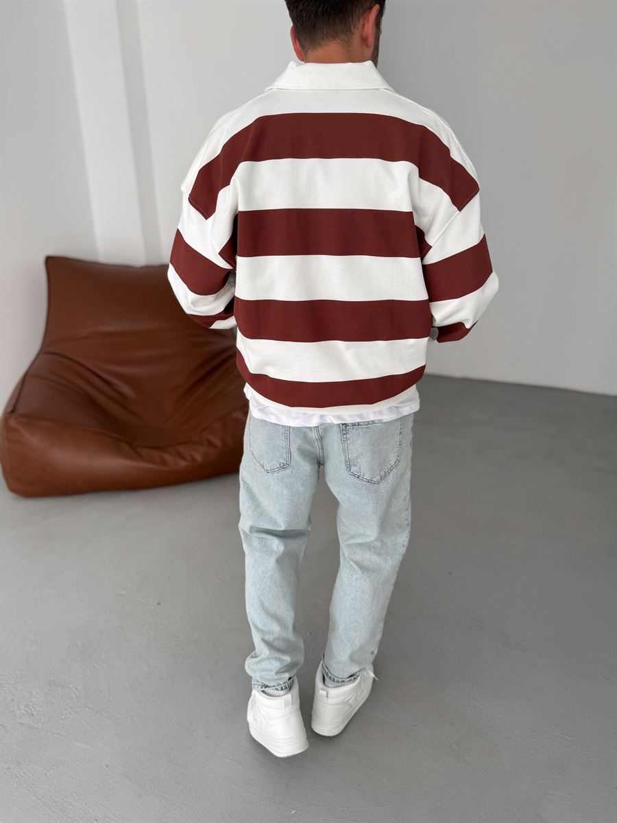 Striped Hong Kong Embroidered Sweatshirt