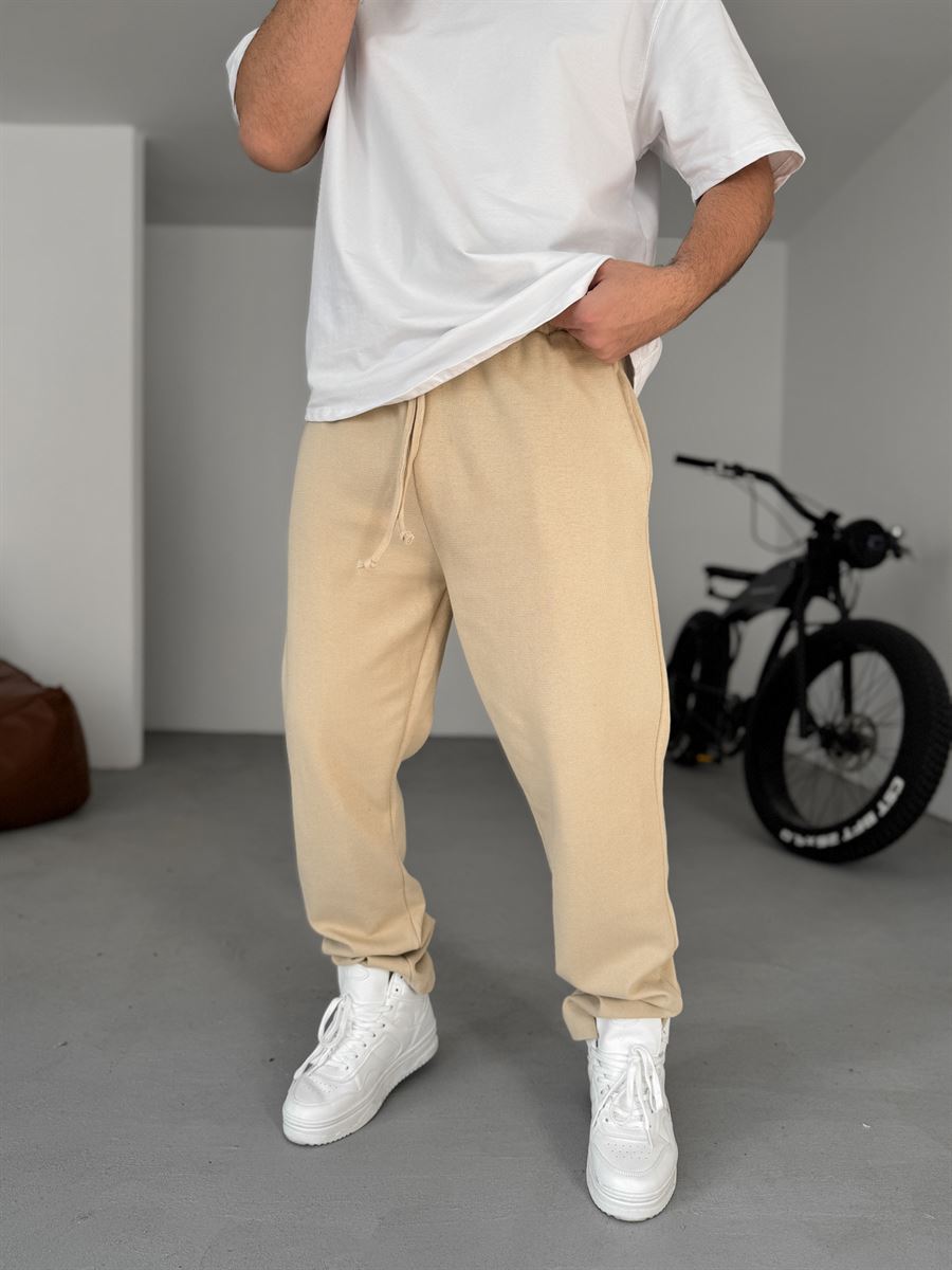 Waffle Fabric Baggy Pants