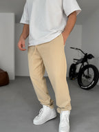 Waffle Fabric Baggy Pants