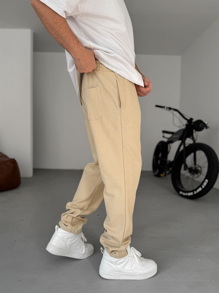 Waffle Fabric Baggy Pants