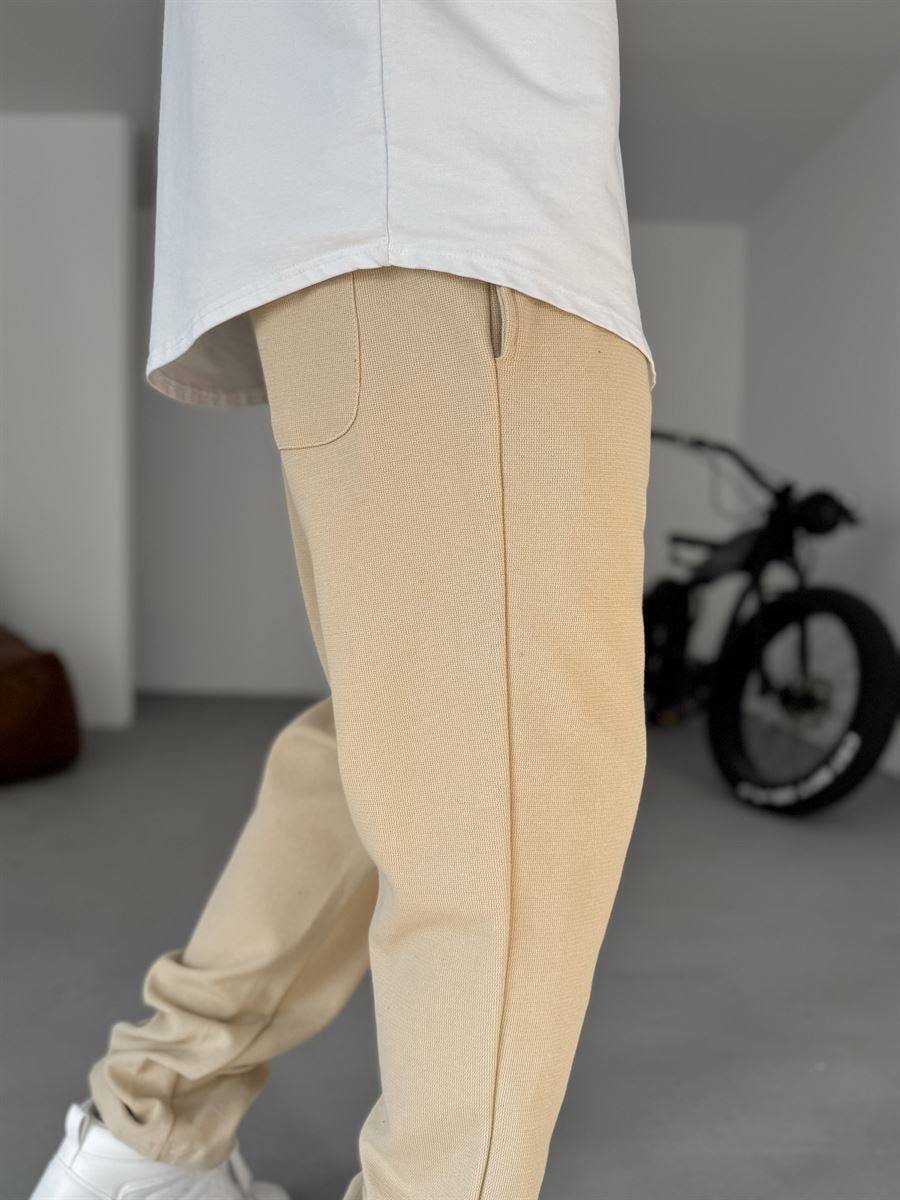 Waffle Fabric Baggy Pants