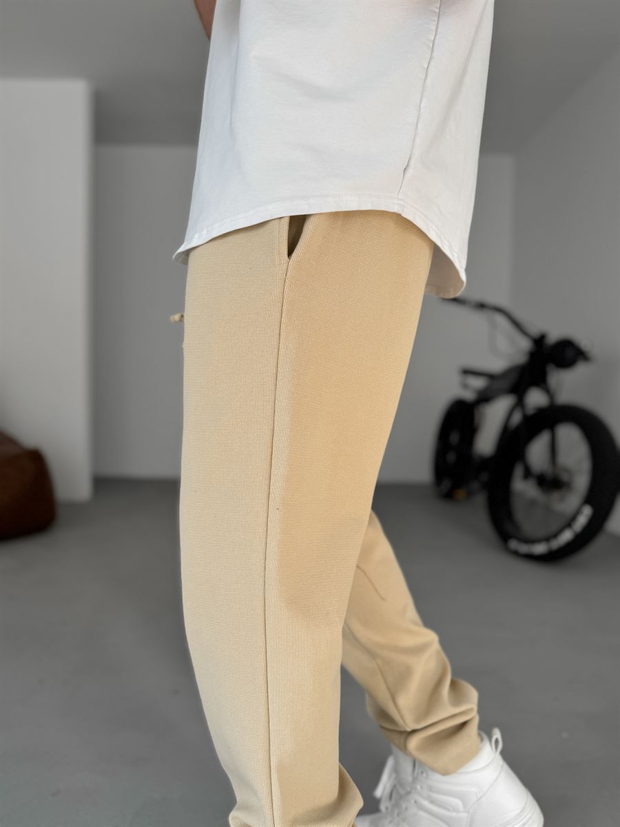 Waffle Fabric Baggy Pants