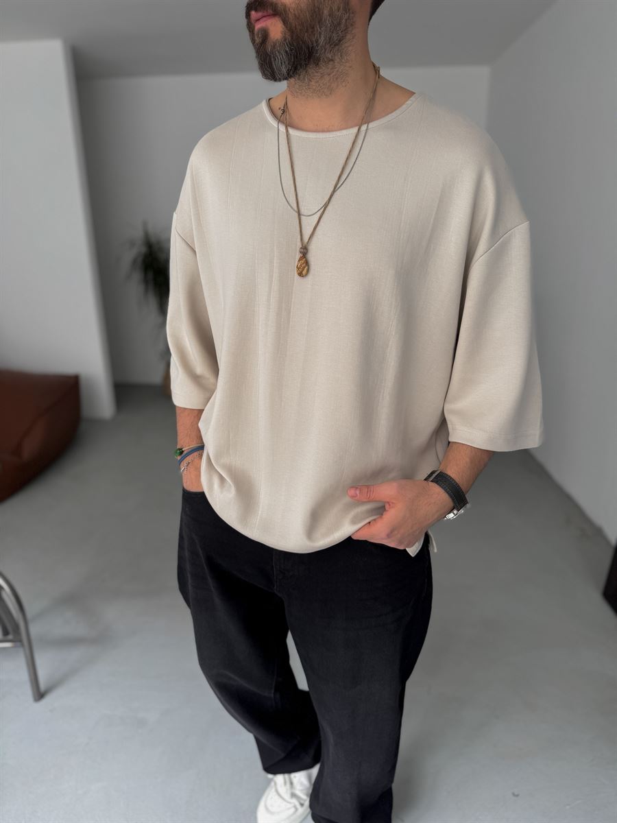 Lycra Elbow-Length Sleeve T-Shirt