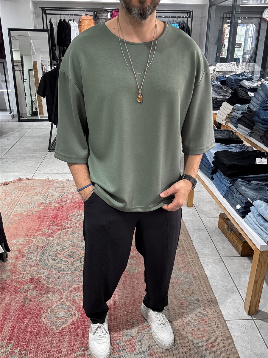 Lycra Elbow-Length Sleeve T-Shirt