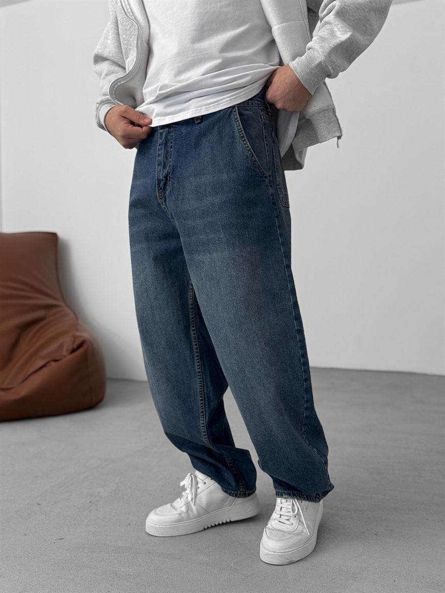 Dark Blue Distressed Skater Fit Jeans DP-13