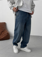 Dark Blue Distressed Skater Fit Jeans DP-13