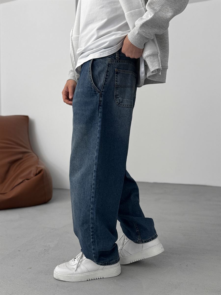 Dark Blue Distressed Skater Fit Jeans DP-13