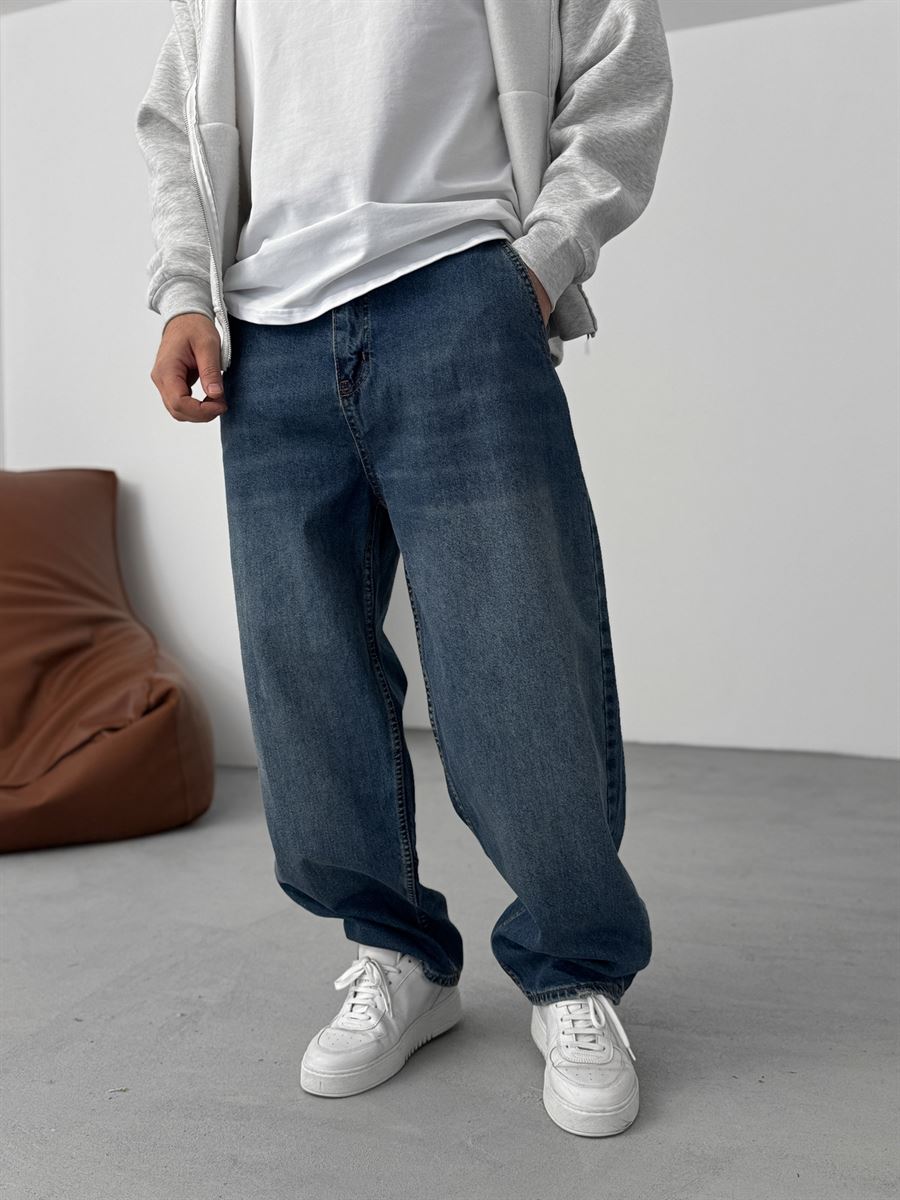 Dark Blue Distressed Skater Fit Jeans DP-13