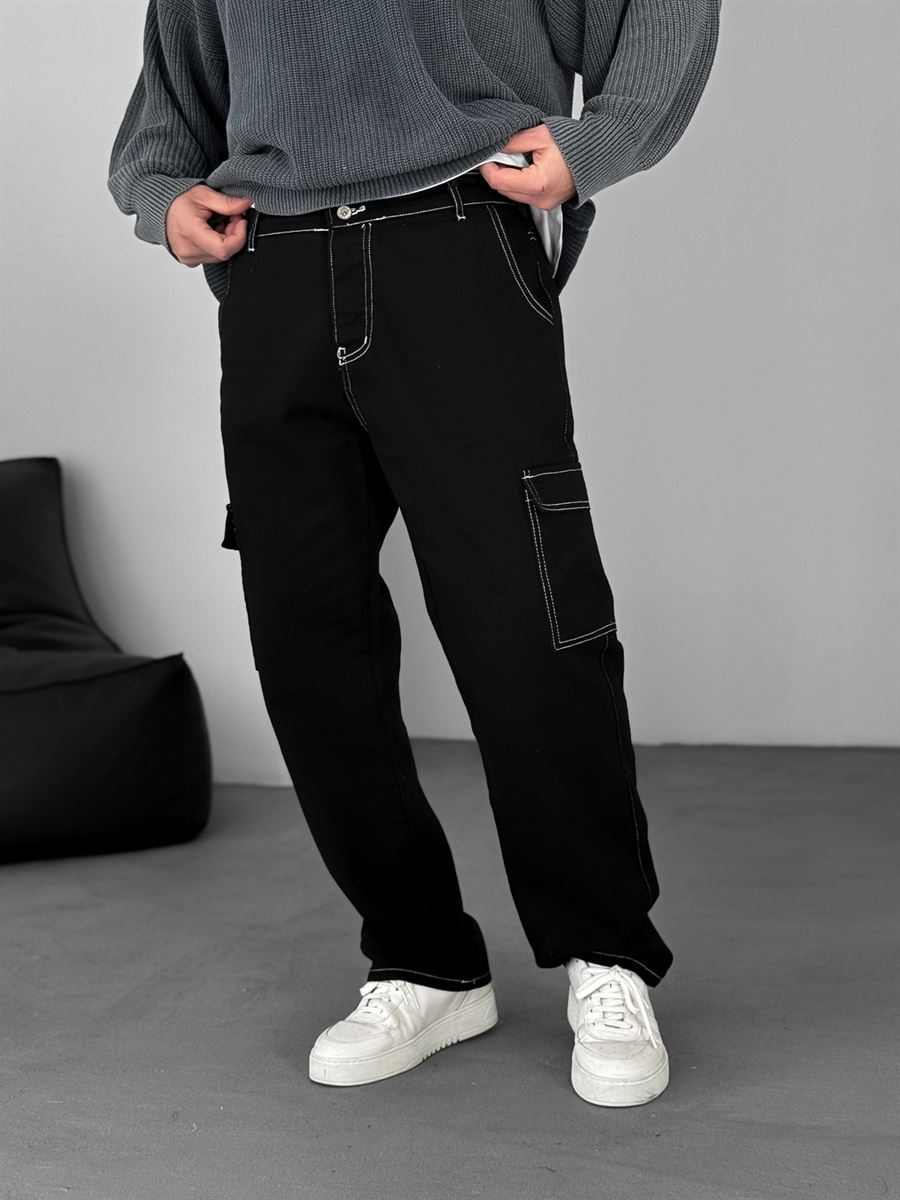 Stitched Cargo Baggy Jean