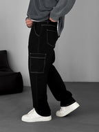 Stitched Cargo Baggy Jean