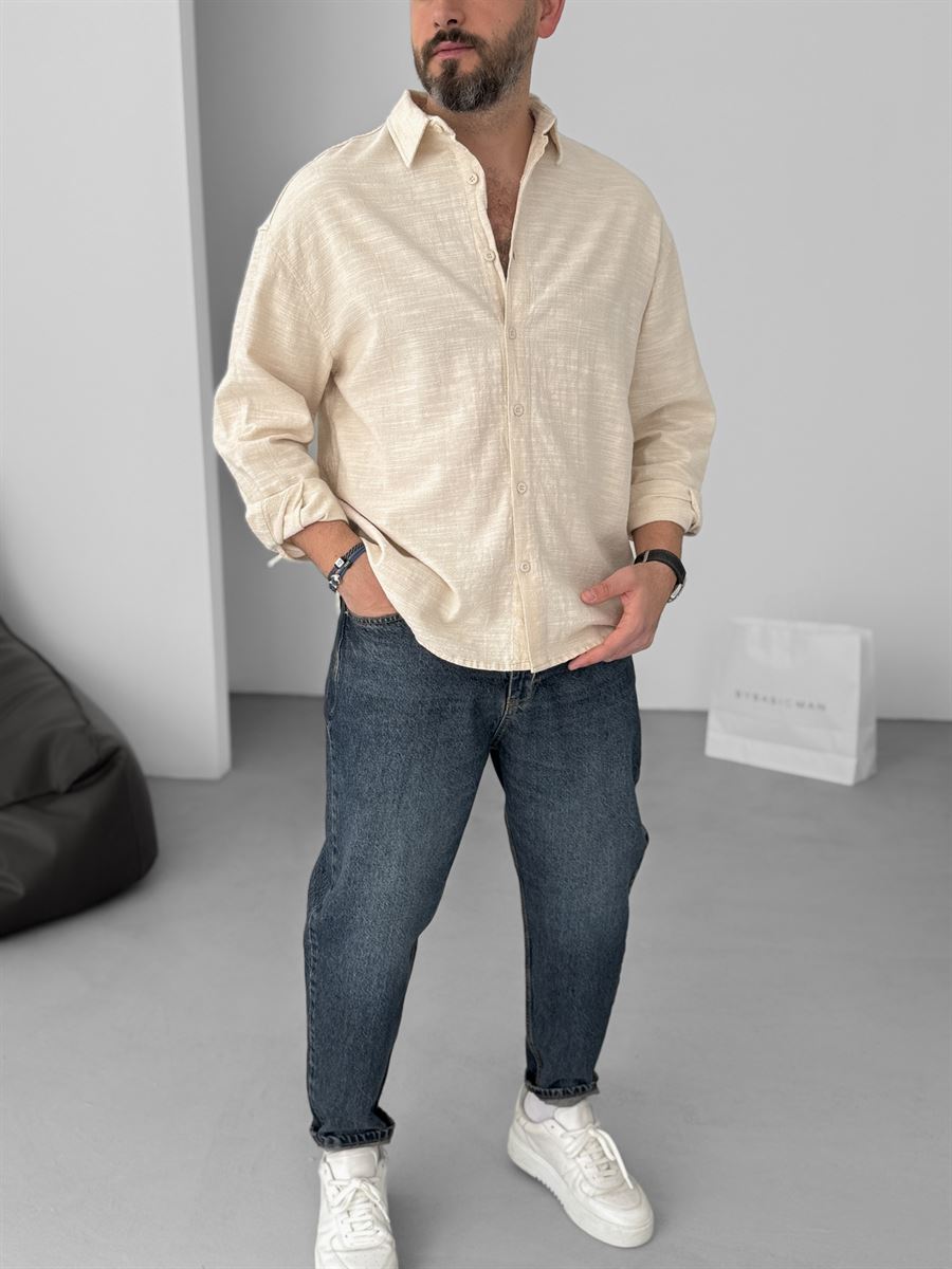 Slub Fabric Long Sleeve Shirt