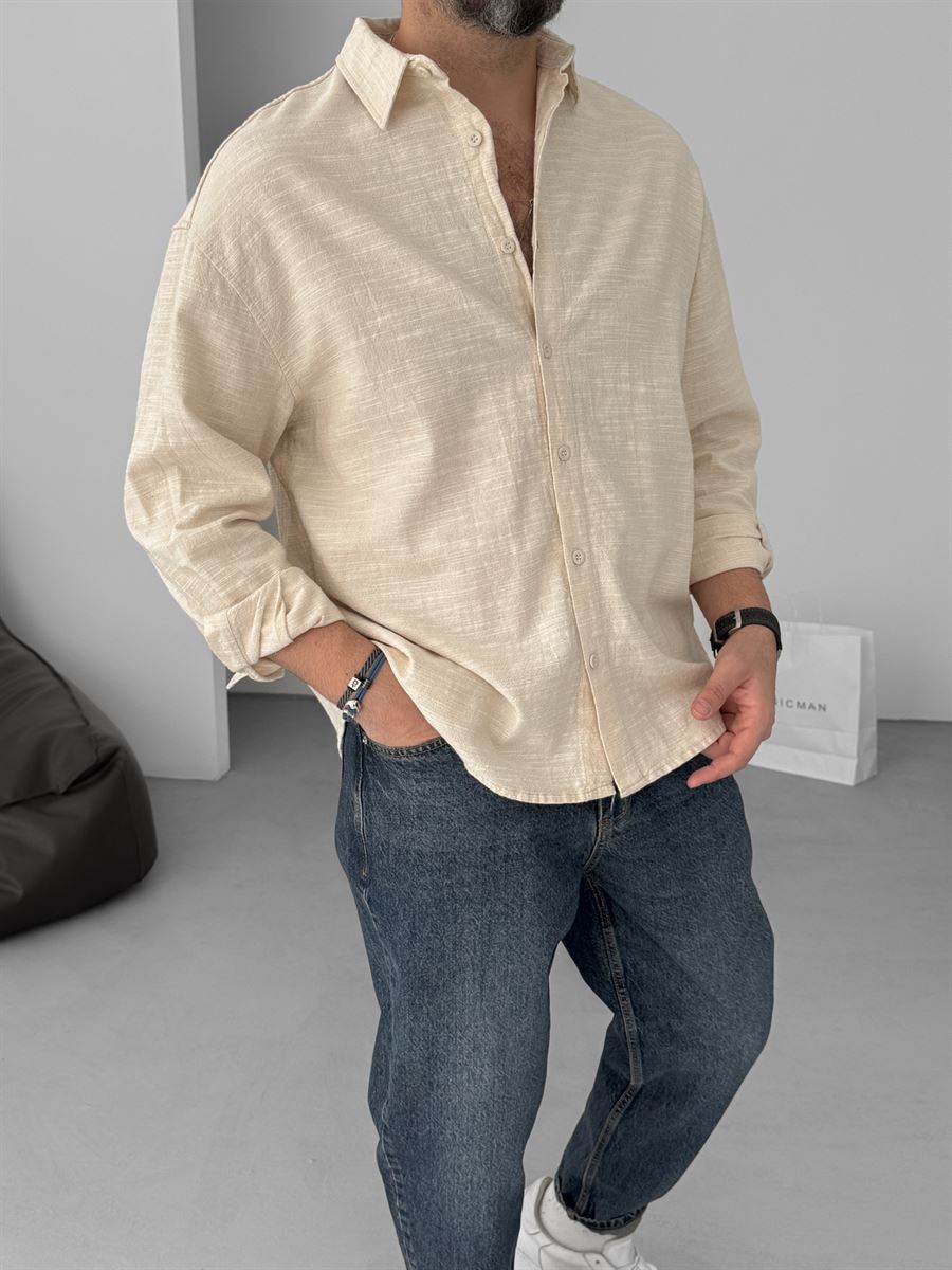 Slub Fabric Long Sleeve Shirt