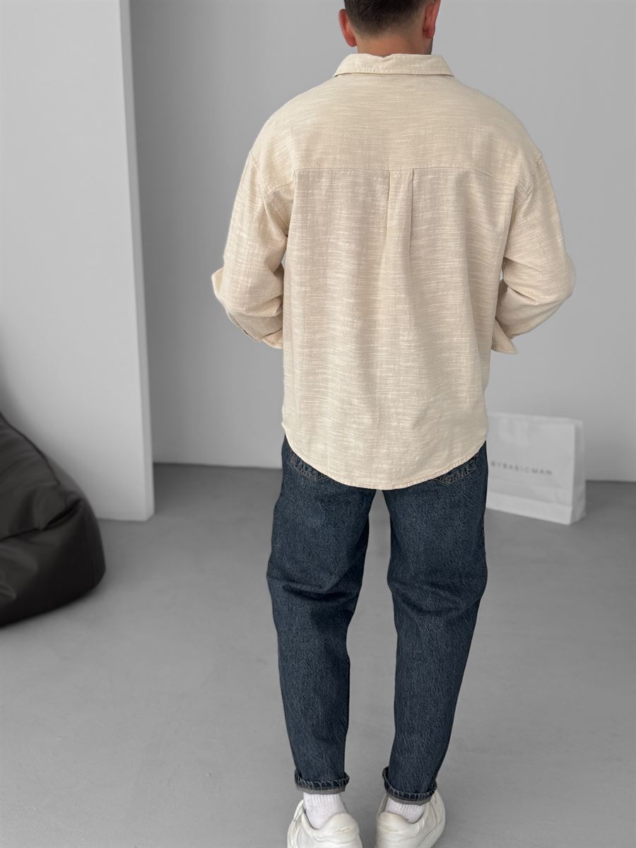 Slub Fabric Long Sleeve Shirt