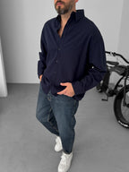 Slub Fabric Long Sleeve Shirt