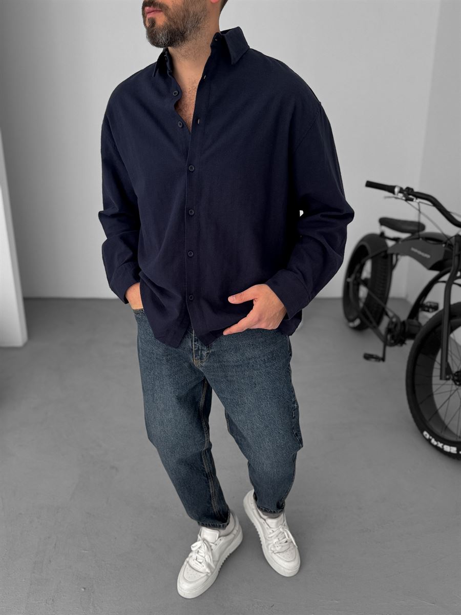 Slub Fabric Long Sleeve Shirt