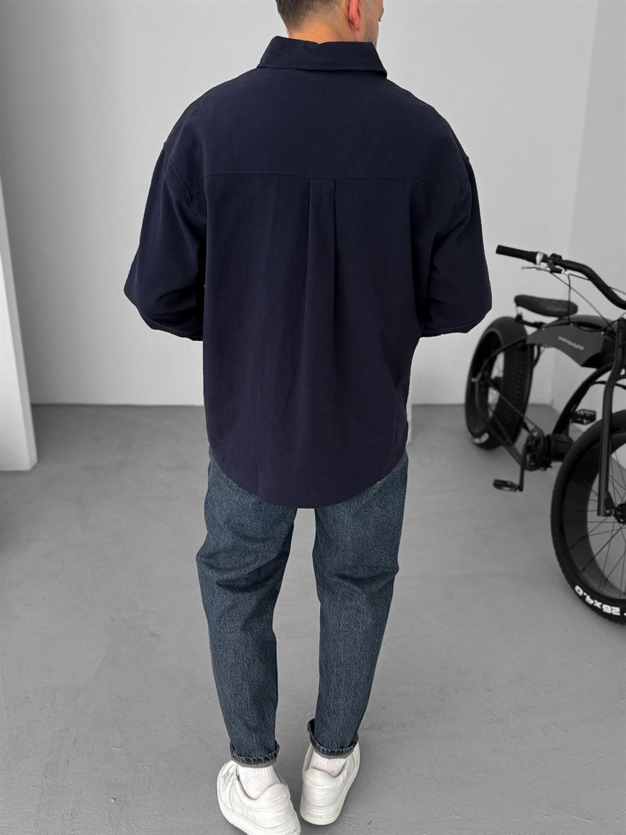 Slub Fabric Long Sleeve Shirt