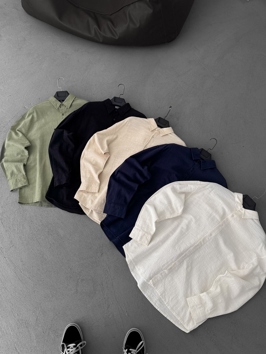 Slub Fabric Long Sleeve Shirt