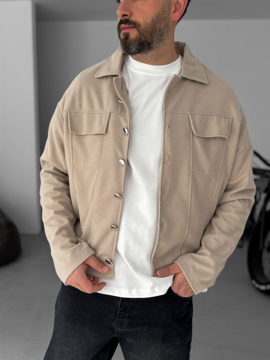 Boxy Fit Buttoned Jacket