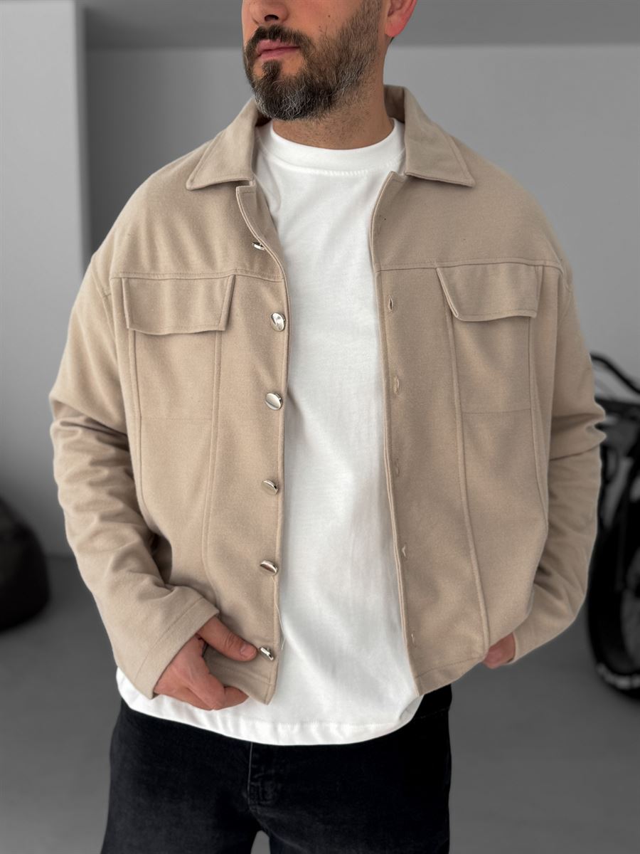 Boxy Fit Buttoned Jacket