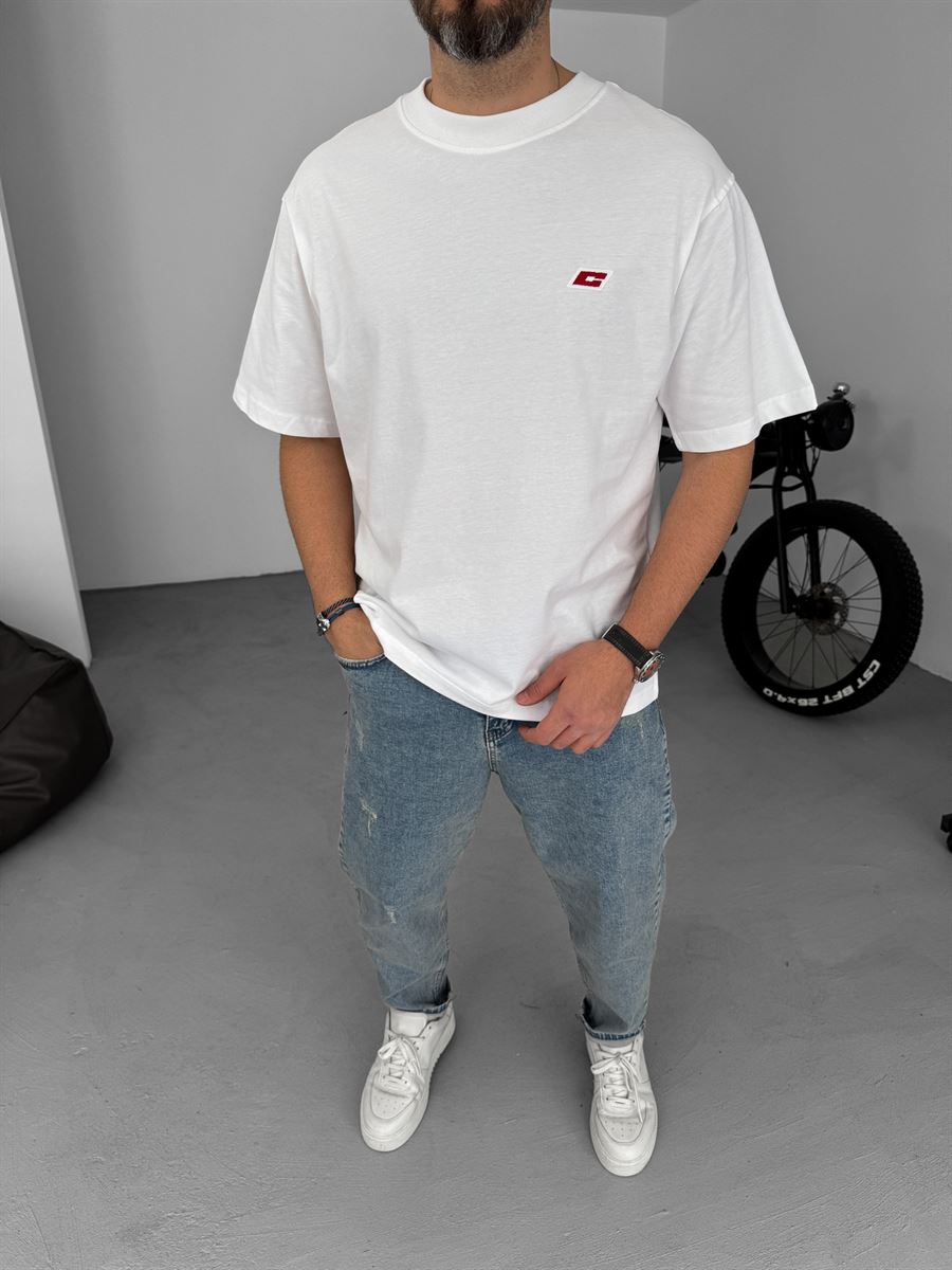 C-Embroidered Oversize T-Shirt