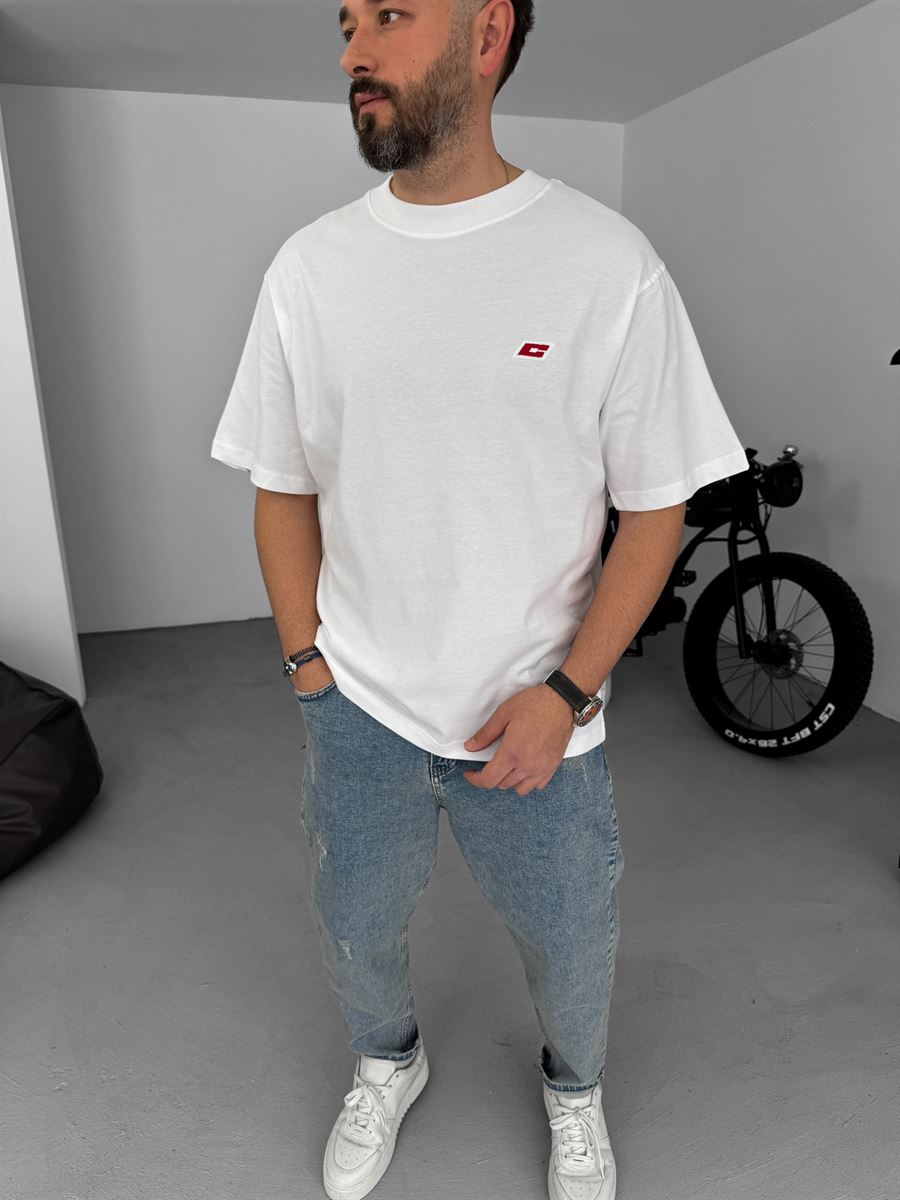 C-Embroidered Oversize T-Shirt