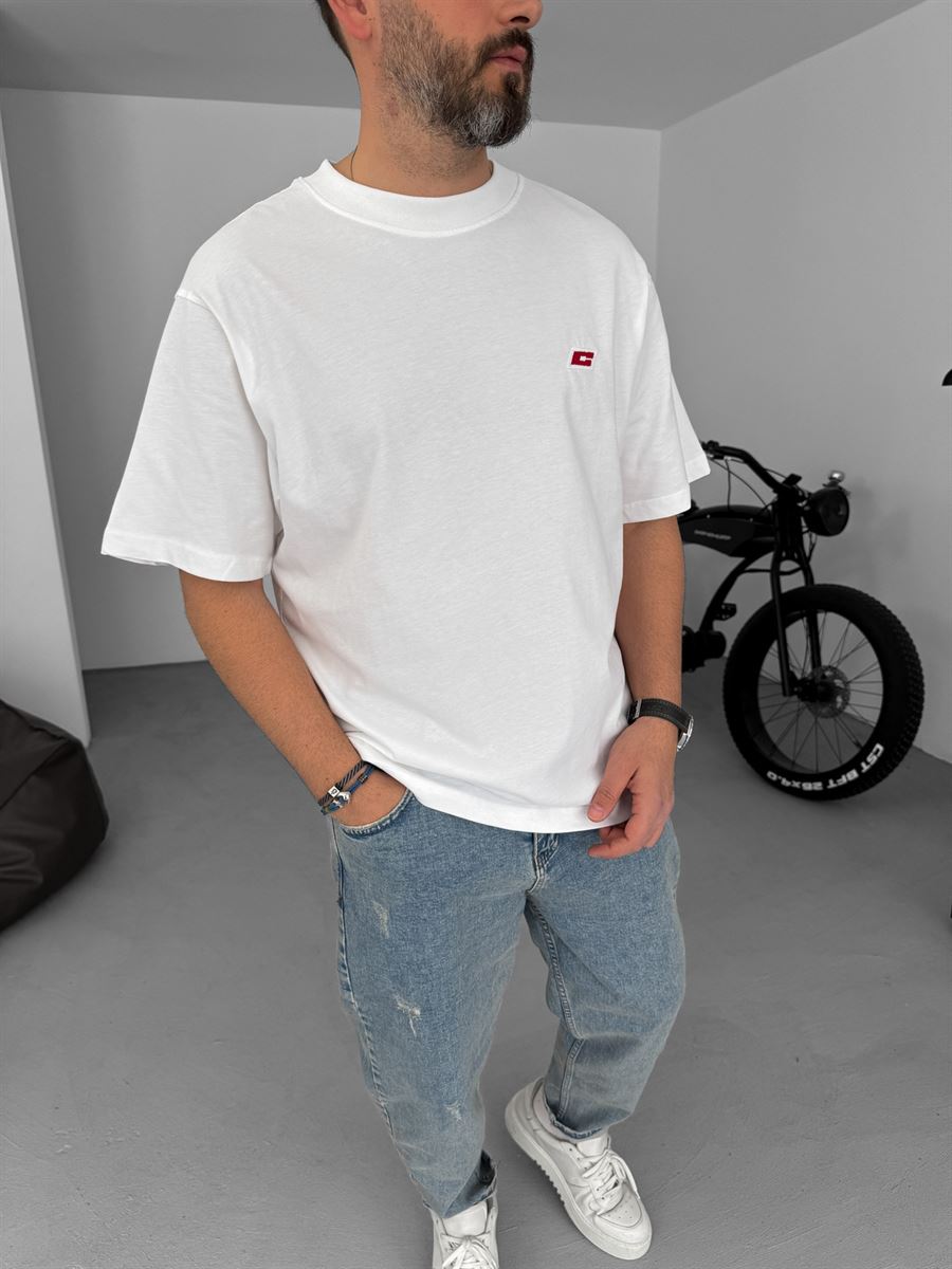 C-Embroidered Oversize T-Shirt