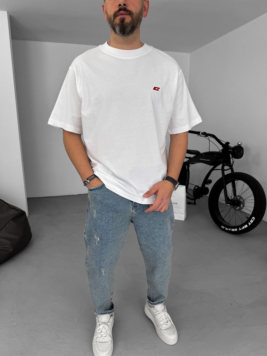 C-Embroidered Oversize T-Shirt