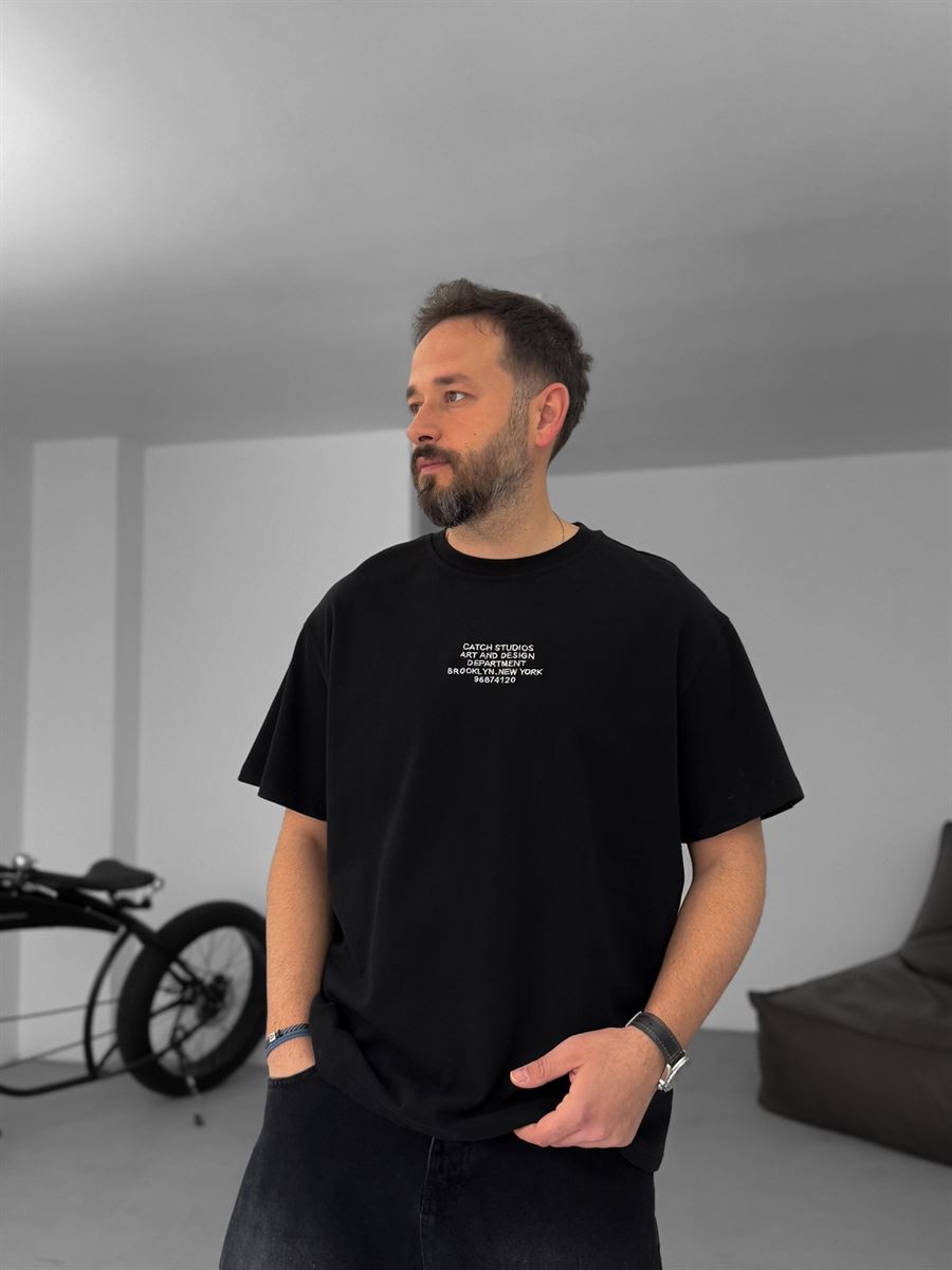 Text Embroidered Oversize T-Shirt