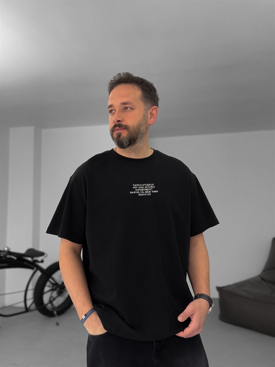Text Embroidered Oversize T-Shirt