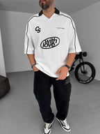 Collared Love Printed Oversize T-Shirt