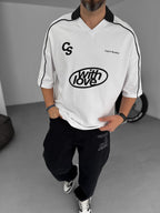 Collared Love Printed Oversize T-Shirt