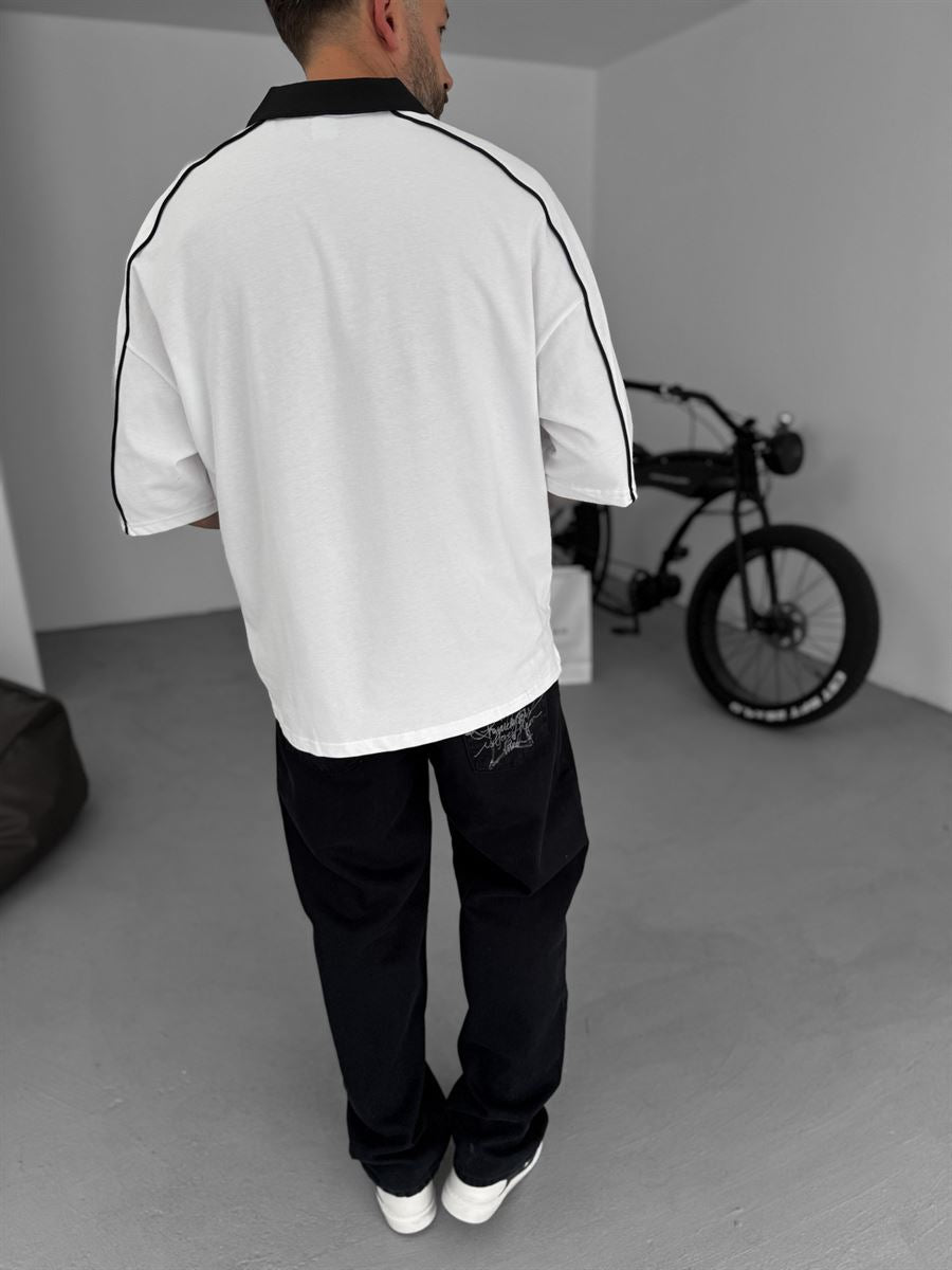 Collared Love Printed Oversize T-Shirt