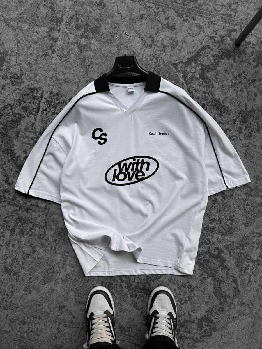 Collared Love Printed Oversize T-Shirt