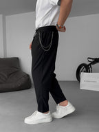 Carrot Cut Pants with Chain