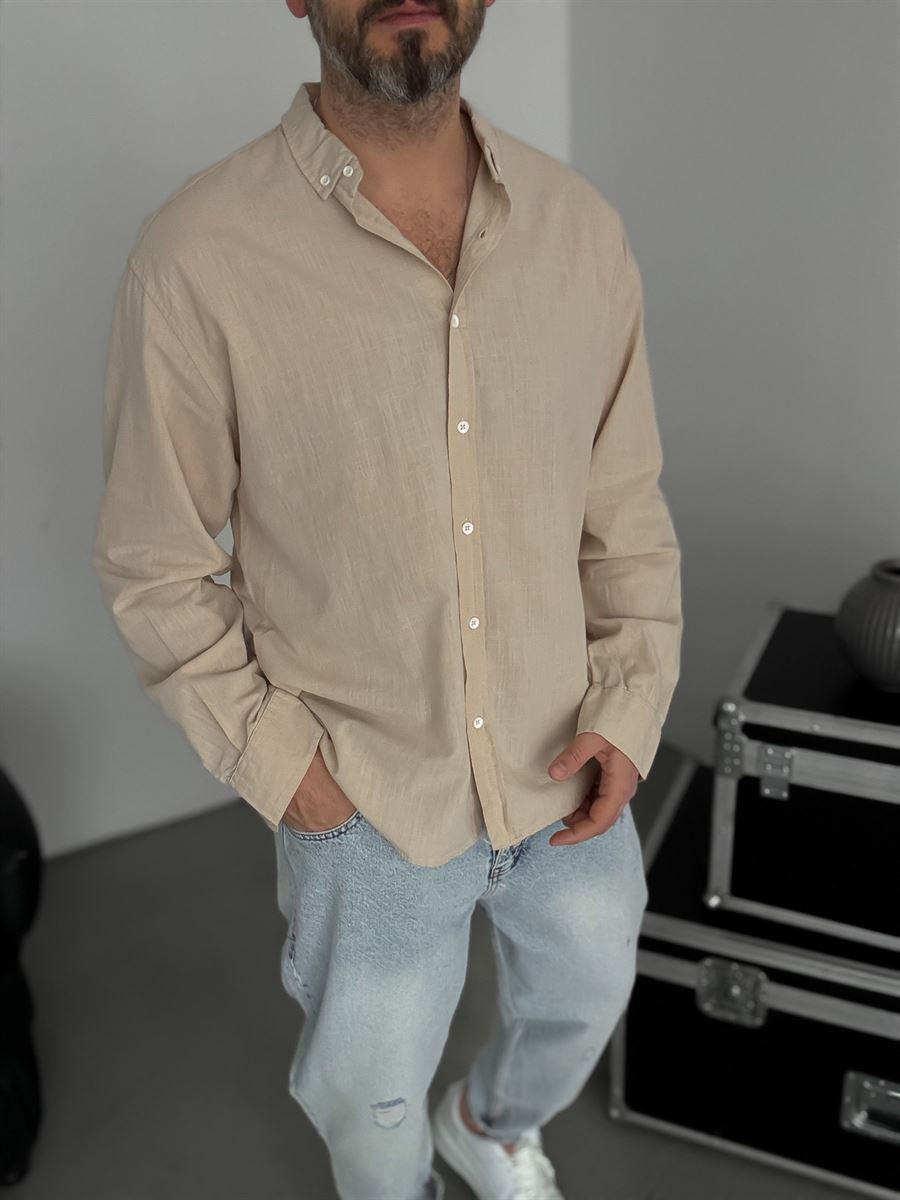 Beige Fresh Fabric Basic Shirt G-5138/12