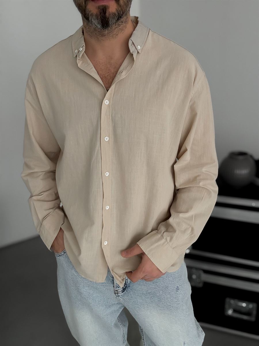 Beige Fresh Fabric Basic Shirt G-5138/12