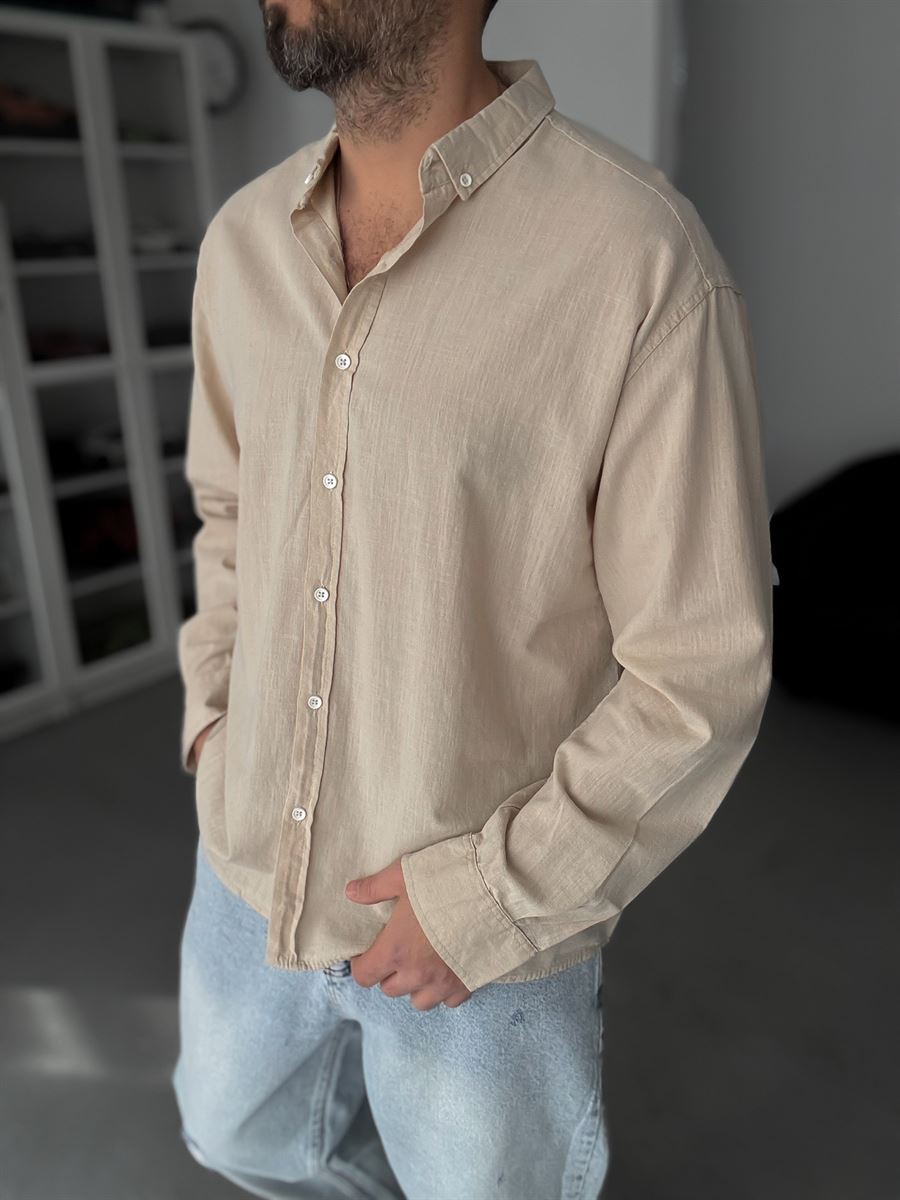 Beige Fresh Fabric Basic Shirt G-5138/12