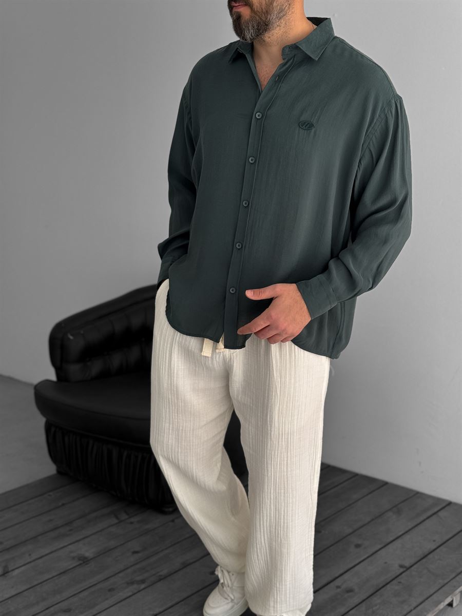 G-Embroidered Tencel Fabric Shirt