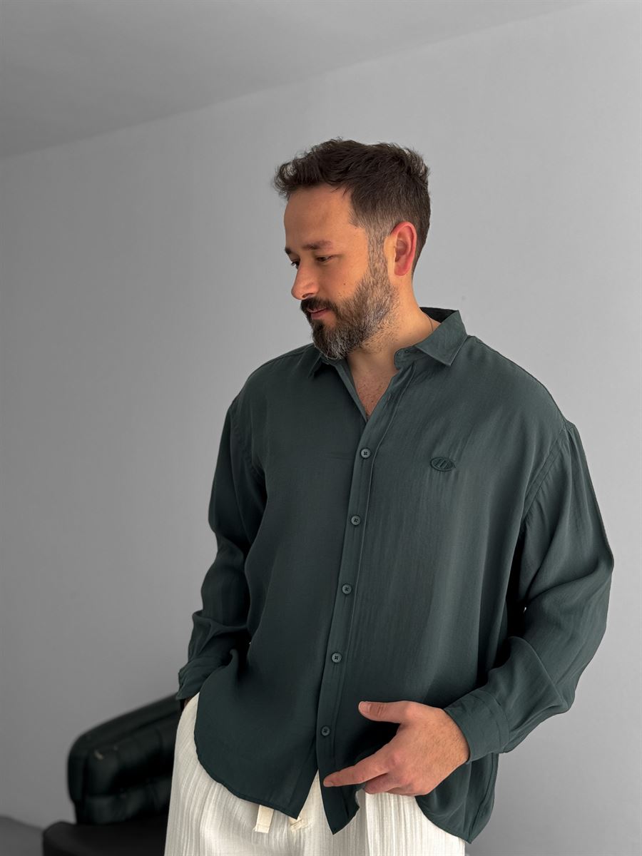 G-Embroidered Tencel Fabric Shirt