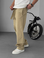 Basic Baggy Pants with Sash Belt