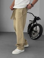 Basic Baggy Pants with Sash Belt