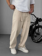 Basic Baggy Pants with Sash Belt