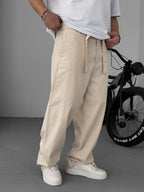 Basic Baggy Pants with Sash Belt