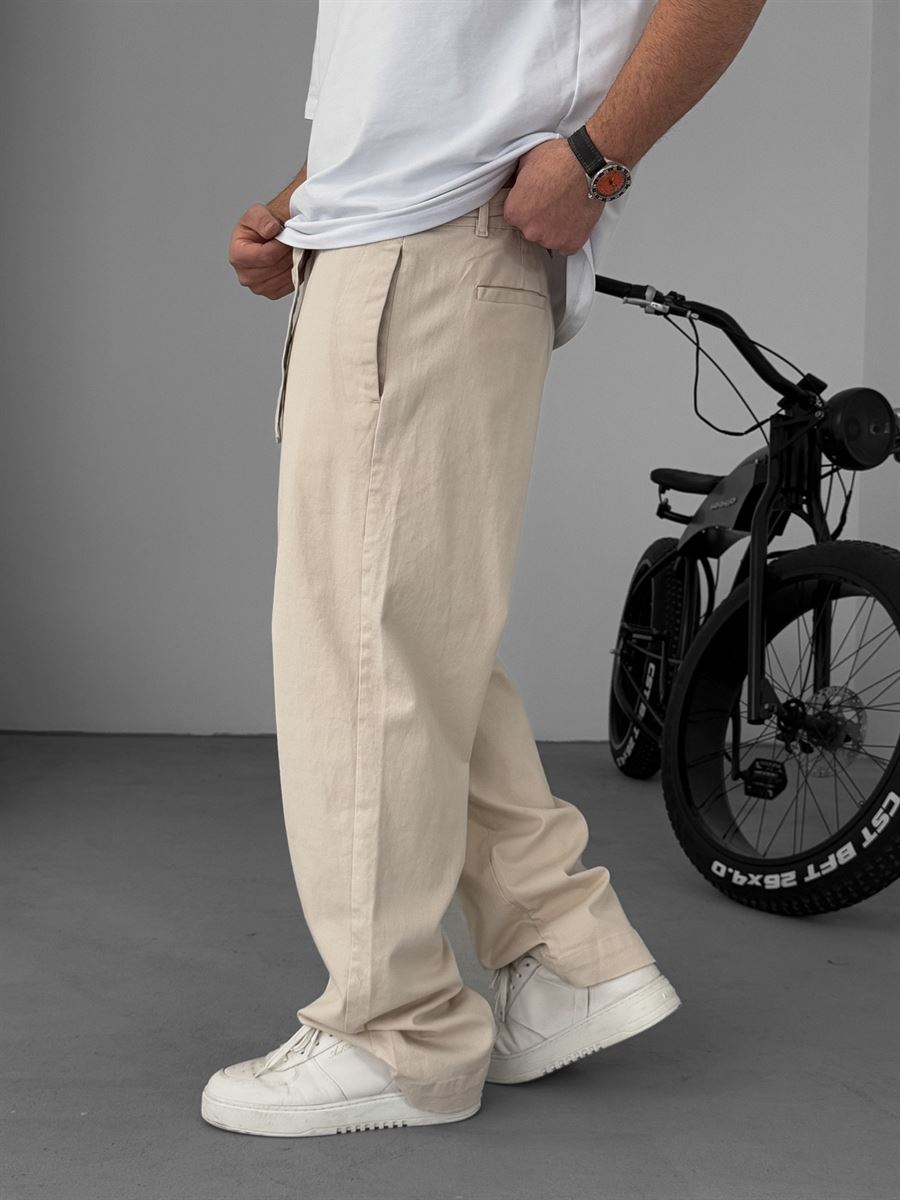 Basic Baggy Pants with Sash Belt